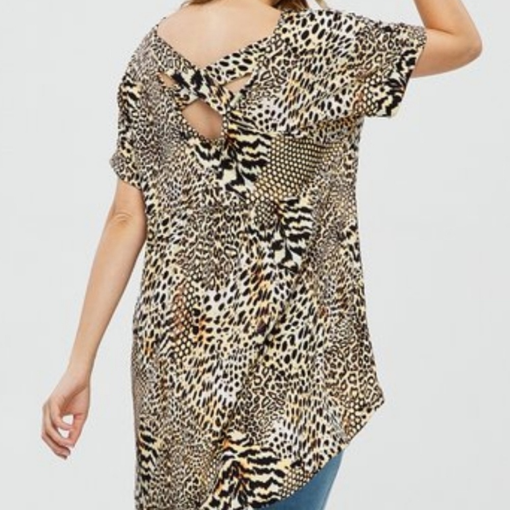 Animal Print Crisscross back tunic